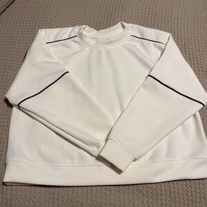 All in Motion White Sweatshirt with Black Details